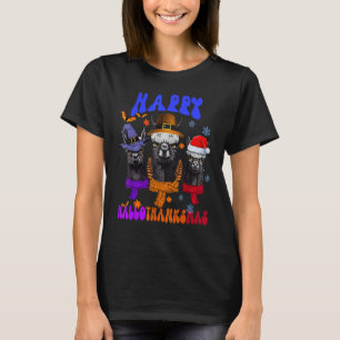 Frohe Hallothanksmas Lama Hexen Herbst Christma T-Shirt