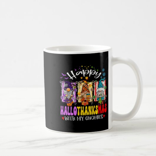 Frohe Hallothanksmas mit meinen Gnomen Halloween Kaffeetasse (Rechts)