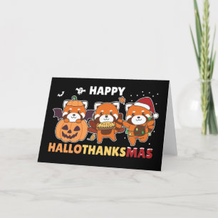 Frohe Hallothanksmas Pandas Weihnachten Roter Pand