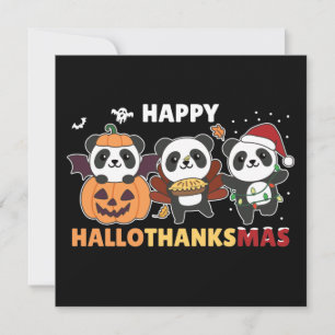 Frohe Hallothanksmas Pandas Weihnachts-Panda-Einla Einladung
