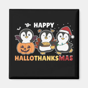 Frohe Hallothanksmas Pinguine Weihnachten Pinguin Magnet