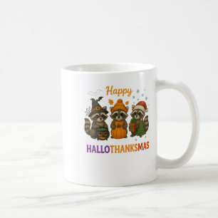 Frohe Hallothanksmas Raccoon Halloween Chri Kaffeetasse