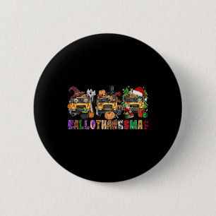 Frohe Hallothanksmas Schulbus Halloween Ch Button