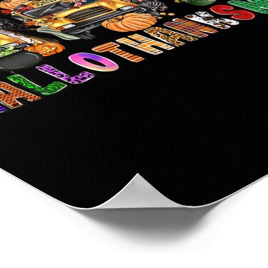 Frohe Hallothanksmas Schulbus Halloween Ch Poster (Ecke)