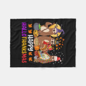 Frohe Hallothanksmas Sloth Halloween Fal Fleecedecke (Vorderseite (Horizontal))