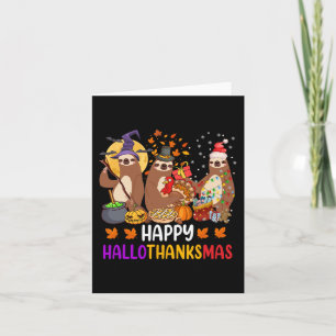 Frohe Hallothanksmas Sloth Halloween Fal Karte
