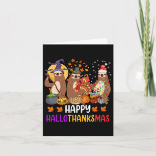 Frohe Hallothanksmas Sloth Halloween Fal Karte
