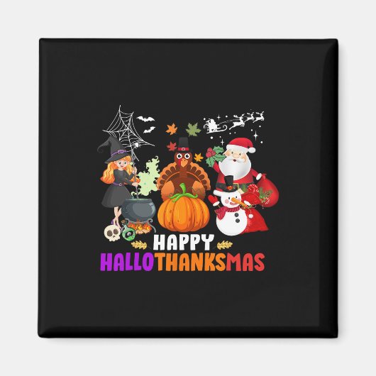 Frohe Hallothanksmas Spaß Halloween Weihnachten Magnet (Vorne)
