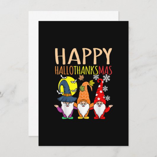 Frohe Hallothanksmas Weihnachtsfeiertag Thanksgiv Einladung (Vorne/Hinten)