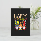 Frohe Hallothanksmas Weihnachtsfeiertag Thanksgiv Einladung (Stehend Vorderseite)