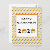 Frohe Halloween 2020 Pumpkin Quarantine Postkarte (Vorne/Hinten)