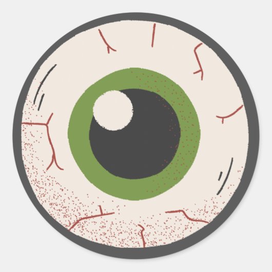 Frohe Halloween Auge Runder Aufkleber (Vorderseite)