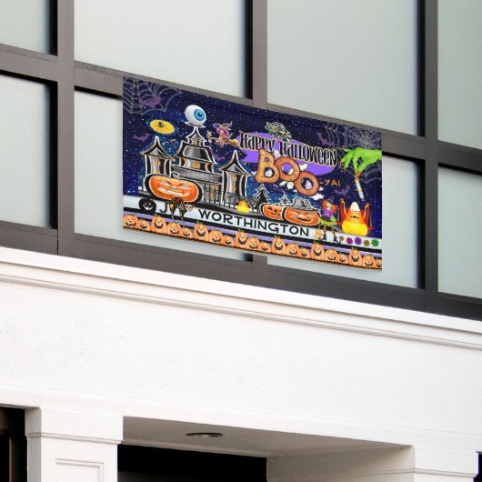 Frohe Halloween! Banner (Äußeres Gebäude)