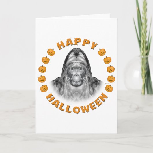 Frohe Halloween-Bigfoot Karte (Vorderseite)