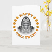 Frohe Halloween-Bigfoot Karte (Gelbe Blume)