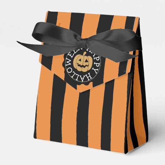 Frohe Halloween Black and Orange Gastgeschenk Bags Geschenkschachtel (Vorderseite)