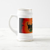 Frohe Halloween , Black Cat , Bat und Pumpkin Bierglas (Links)