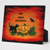 Frohe Halloween , Black Cat , Bat und Pumpkin Fotoplatte (Seite)