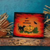 Frohe Halloween , Black Cat , Bat und Pumpkin Fotoplatte (Seite)