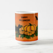 Frohe Halloween , Black Cat , Bat und Pumpkin Kaffeetasse (Mittel)