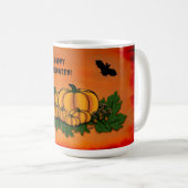 Frohe Halloween , Black Cat , Bat und Pumpkin Kaffeetasse (VorderseiteRechts)