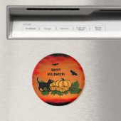 Frohe Halloween , Black Cat , Bat und Pumpkin Magnet (In Situ (Geschirrspüler))