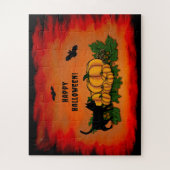 Frohe Halloween , Black Cat , Bat und Pumpkin Puzzle (Vertikal)