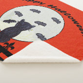 Frohe Halloween Black Cat Fence Moon Fliegender Fl Sherpadecke (3/4)