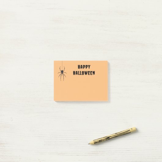 Frohe Halloween Black Spider Orange Notes Post-it Klebezettel (Auf Schreibtisch)