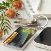 Frohe Halloween & Blume - Schlüsselanhänger (Vorderseite rechts)