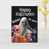 Frohe Halloween... Boo für dich Karte (Gelbe Blume)