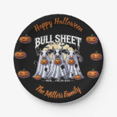 Frohe Halloween Bull Sheet moo bulls Geist Pappteller (Vorderseite)