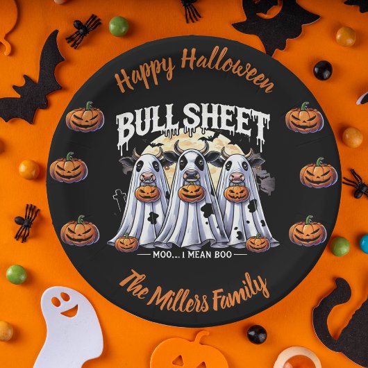 Frohe Halloween Bull Sheet moo bulls Geist Pappteller