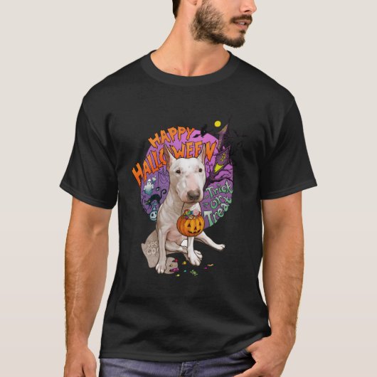 Frohe Halloween Bull Terrier Kostüm Niedlich Bully T-Shirt (Vorderseite)