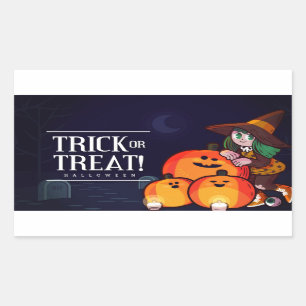 Frohe Halloween-Feier Rechteckiger Aufkleber
