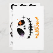 Frohe Halloween-Flachkarte - Spooky Skull mit Star Dankeskarte (Vorne/Hinten)