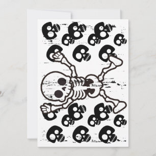 Frohe Halloween-Flachkarte - Spooky Skull mit Star Dankeskarte