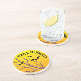 Frohe Halloween-Fledermäuse und der Mond Getränkeuntersetzer