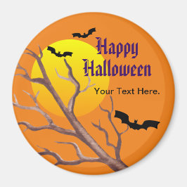 Frohe Halloween-Fledermäuse und der Mond Magnet