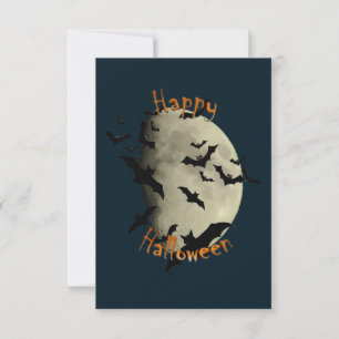 Frohe Halloween-Fledermäuse und Haunting Moon Einladung