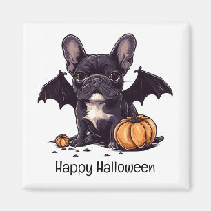 Frohe Halloween French Bulldog Bat Wings Pumpkins Magnet