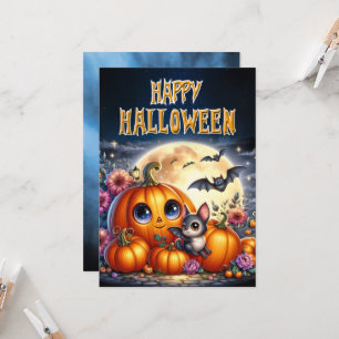 Frohe Halloween-freundliche Jack-O-Lantern-Karte Einladung