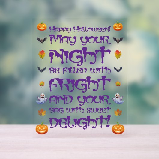 Frohe Halloween-Frohnacht Acrylschild (Neutral)
