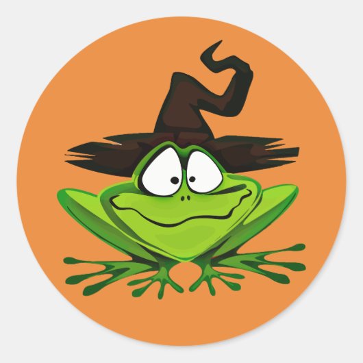 Frohe Halloween-Frosch Runder Aufkleber (Vorderseite)