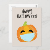 Frohe Halloween Funny 2020 Pumpkin Face Maske Postkarte (Vorne/Hinten)