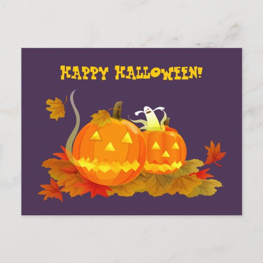 Frohe Halloween! Funny Jack O'Lantern Postkarte (Vorderseite)