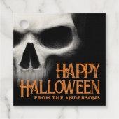 Frohe Halloween-Geistermöwe schwarz-orange Geschenkanhänger (Vorderseite)