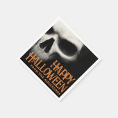 Frohe Halloween-Geistermöwe schwarz-orange Serviette (Ecke)