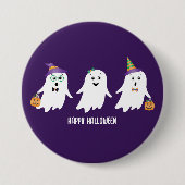 Frohe Halloween-Geistertrick oder -Behandlung Button (Vorderseite)