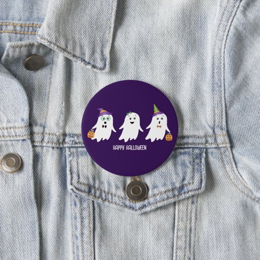 Frohe Halloween-Geistertrick oder -Behandlung Button (Beispiel)